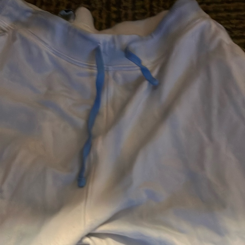 Nike White Track Pants with Blue Accents